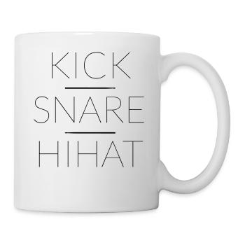 KICK SNARE HIHAT - Tasse - Weiß - Rechts
