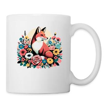 Renard Floral Floral Cottagecore Retro Animal - Mug blanc - blanc - Droite