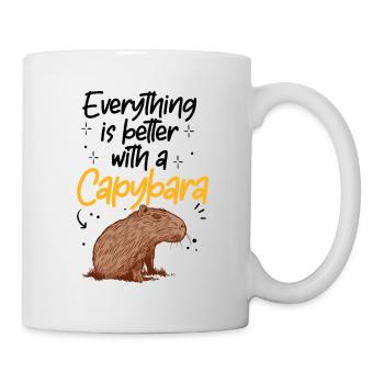Tout est mieux avec capybara capybara - Mug blanc - blanc - Droite