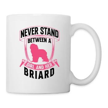 Girl and her Briard Berger de Brie - Mug - white - Right