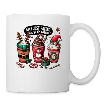 I'm bored eating - Funny Women's Christmas Coffee - Tasse - Weiß - Rechts