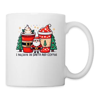 Je crois au café de Noël des femmes drôles de Père Noël - Mug blanc - blanc - Droite