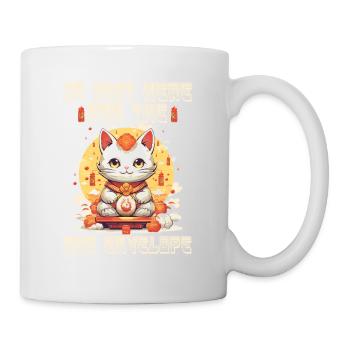 Chat porte-bonheur du Nouvel An chinois juste ici pour le - Mug blanc - blanc - Droite