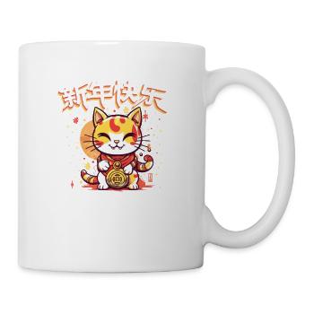 Happy Chinese New Year 2024 Lucky Cat Matching - Tasse - Weiß - Rechts