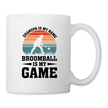 Broomball Grandpa Is My Name Broomball Is My Game - Tasse - Weiß - Rechts