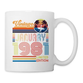 Geburtstag, Januar 1981. Geschenk Januar 1981. - Tasse - Weiß - Rechts