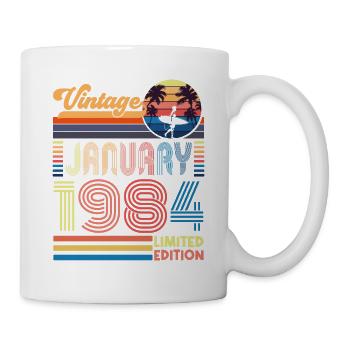 Anniversaire janvier 1984. Cadeau Janvier 1984. - Mug blanc - blanc - Droite