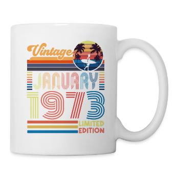 Jahrestag Januar 1973. Geschenk Januar 1973. - Tasse - Weiß - Rechts