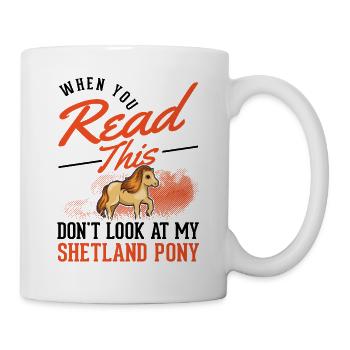 Shetland Pony Geschenk Shetty - Tasse - Weiß - Rechts