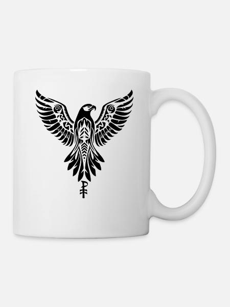 Emblem eines Raubvogels oder Adlers - Tasse - Weiß