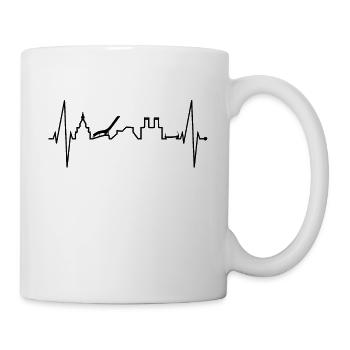 Oslo Skyline Herzschlag Norwegen Liebe I Love Oslo - Tasse - Weiß - Rechts