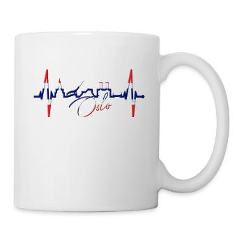 Oslo Skyline Herzschlag Norwegen Liebe I Love Oslo - Tasse - Weiß - Rechts