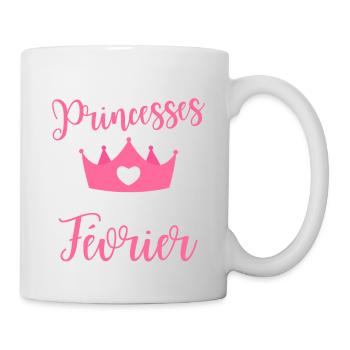 Les plus bellas princess sont nees en fevrier - Mug blanc - blanc - Droite
