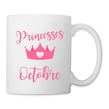 Les plus bellas princess sont nees en octobre - Mug blanc - blanc - Droite