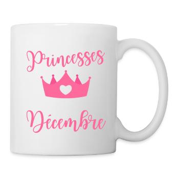 Les plus bellas princess sont nees en decembre - Mug blanc - blanc - Droite