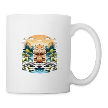 Un castor propre reçoit toujours plus de bois - Mug blanc - blanc - Droite