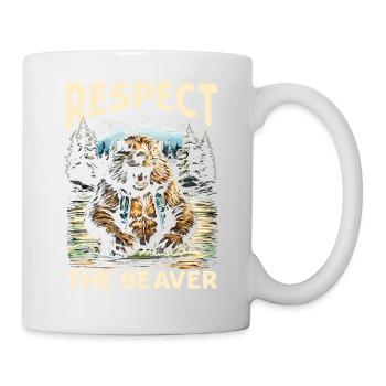 Respect The Beaver - Tasse - Weiß - Rechts