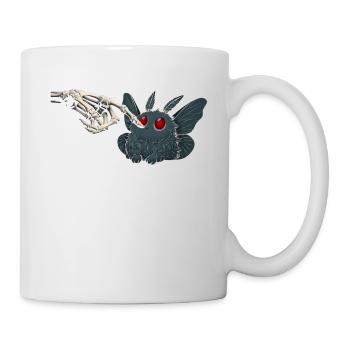 Kawaii Mothman Skeleton Hand Cryptid - Mug - white - Right