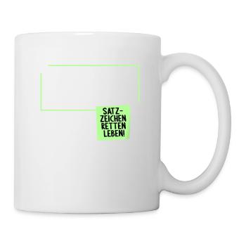 Komm wir essen, Opa. Satzzeichen retten Leben - Tasse - Weiß - Rechts