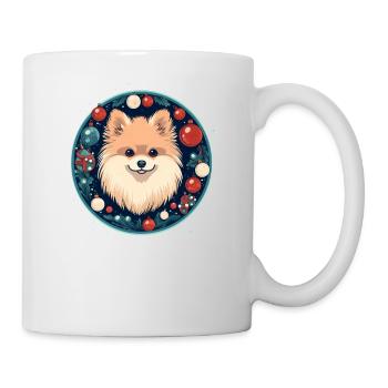 Chien de Poméranie Noël, Chiens d’amour - Mug blanc - blanc - Droite