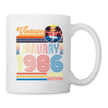 Anniversaire janvier 1986. Cadeau Janvier 1986. - Mug blanc - blanc - Droite