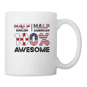 Moitié anglais, Angleterre, Américain, États-Unis - Mug blanc - blanc - Droite