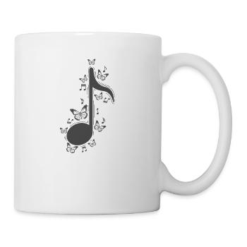 Note de musique avec musique de papillons - Mug blanc - blanc - Droite