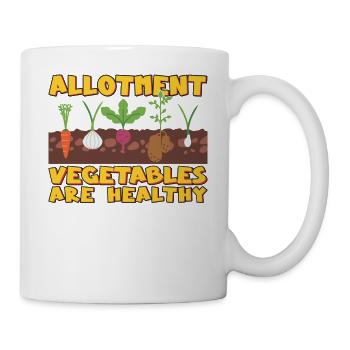 Allotment vegetables are healthy - Mug - white - Right