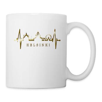 Helsinki Skyline Herzschlag Finnisch Love Finnland - Tasse - Weiß - Rechts