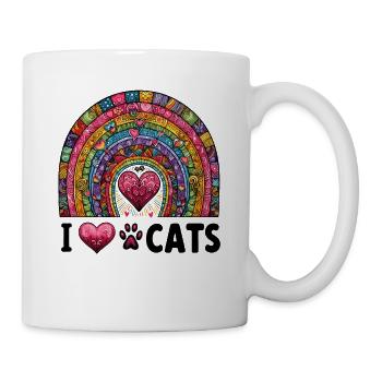 Cats Love Rainbow Paws Cat Mom Pet - Mug - white - Right