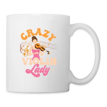 Crazy Violin Lady Orchestra Violinist - Mug - white - Right