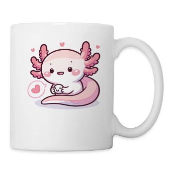 Cute Axolotl with Heart Axolotls - Mug - white - Right