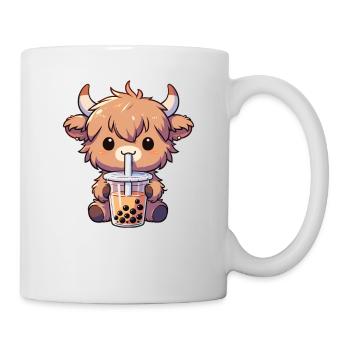 Cows Drinking Bubble Tea kawaii Boba Highland Beef - Mug - white - Right