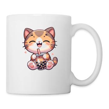 Katzen trinken Bubble Tea kawaii Boba Katze - Tasse - Weiß - Rechts