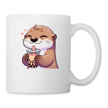Ottern trinken Bubble Tea kawaii Boba Otter - Tasse - Weiß - Rechts