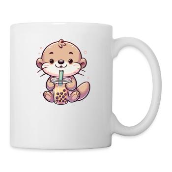 Otters Drink Bubble Tea kawaii Boba Otter - Mug - white - Right