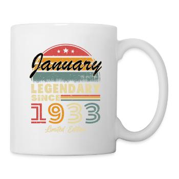 Cadeau D'anniversaire Nées En Janvier 1933 - Mug blanc - blanc - Droite