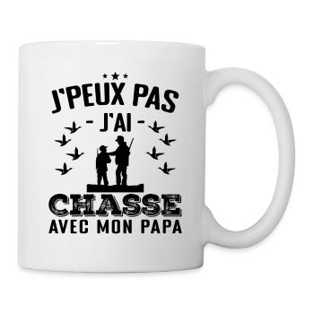 J'Peux Pas J'ai Chasse Avec Mon Papa - Mug blanc - blanc - Droite