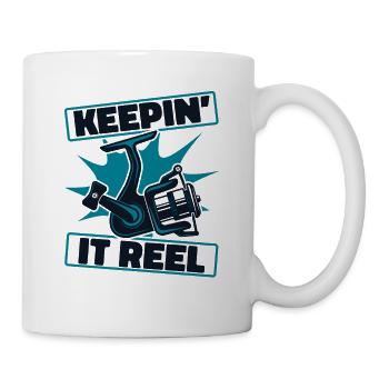 Keepin It Reel Spinnfischer Hochseeangler Angler - Tasse - Weiß - Rechts