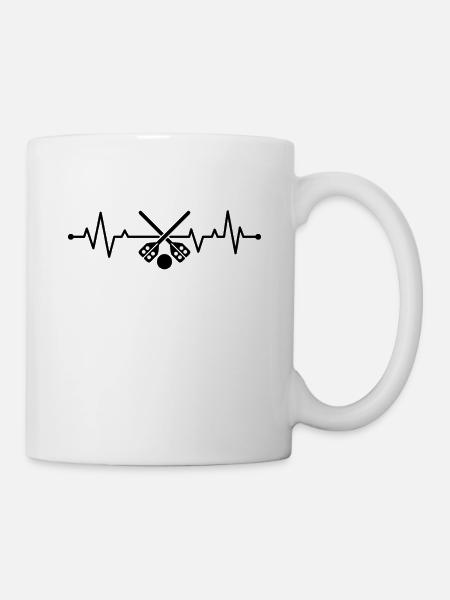 Joueur de ballon-balai bâton de ballon-balai ballon-balai Heartbe - Mug blanc - blanc