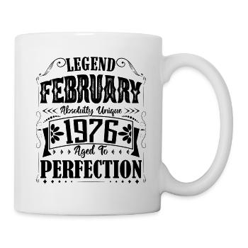 Février 1976. Cadeau d'Anniversaire février 1976. - Mug blanc - blanc - Droite