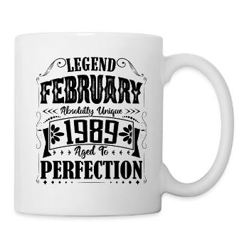Février 1989. Cadeau d'Anniversaire février 1989. - Mug blanc - blanc - Droite