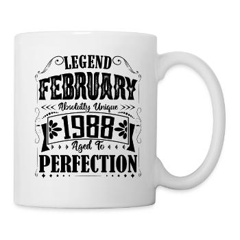 Février 1988. Cadeau d'Anniversaire février 1988. - Mug blanc - blanc - Droite
