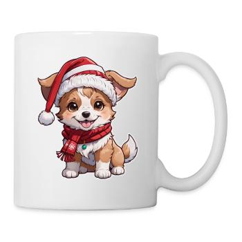 chien avec bonnet de noel - Mug blanc - blanc - Droite