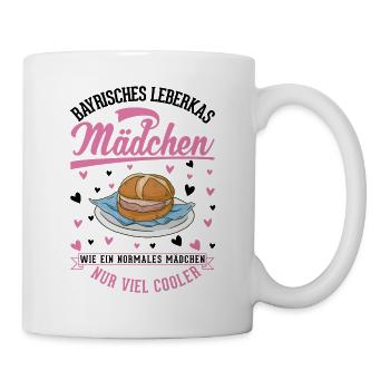 Leberkas Mädchen Leberkäse Fleischkäse - Tasse - Weiß - Rechts