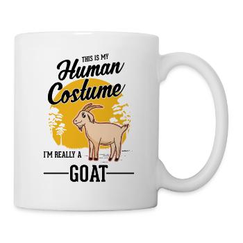 Ziegen Human Costume Halloween - Tasse - Weiß - Rechts