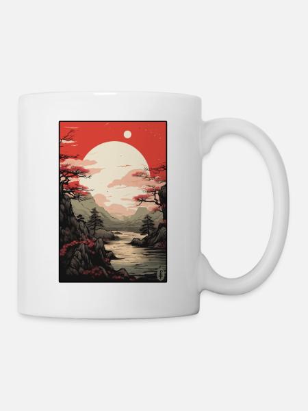 Edo Japan, der Frieden der Natur - Tasse - Weiß