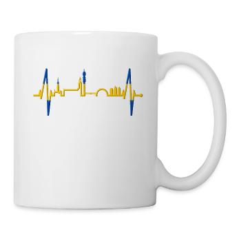 Stockholm Skyline Heartbeat Heart I Love Suède - Mug blanc - blanc - Droite