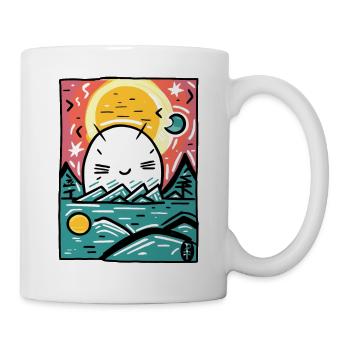 Cute creature hiding in nature - Mug - white - Right