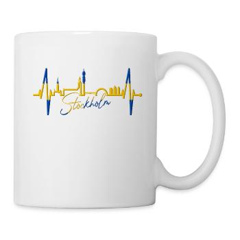 Stockholm Skyline Heartbeat Heart I Love Suède - Mug blanc - blanc - Droite